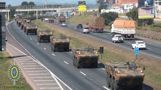 Mega comboio de Blindados do Exército Brasileiro em Curitiba [upl. by Nirret]