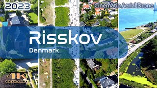 Risskov From Above  4K Aerial Drone  Risskov Strandpark  Bellevue Strand  Kirke  2023 Denmark [upl. by Valda529]