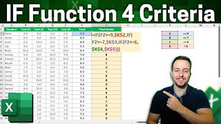 IF Function with 4 Criteria in Excel  IF Formula with many Conditions [upl. by Florence]