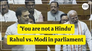 You are not a Hindu Rahul Gandhi and PM Modi exchange words in parliament [upl. by Illib]