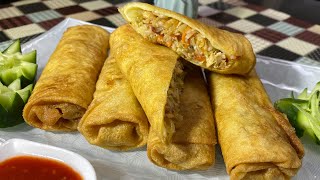 Crispy Egg Roll Recipe with spaghetti at home  How to make egg roll wrapperpatti  Gulls Kitchen [upl. by Imtiaz]