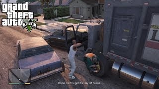 Trash Truck  GTA V Mission 39 HD [upl. by Linad]