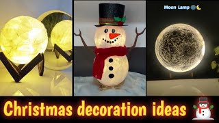 Christmas decoration ideas ⛄  home decoration  moon lamp  how to decorate home on Christmas [upl. by Cherye]