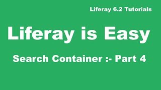 Liferay Tutorial 38  Search Container in Liferay Part 4 [upl. by Nnylaj]