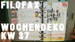 Filofax Wochendeko KW 37  dummesmaedchen [upl. by Oeak]