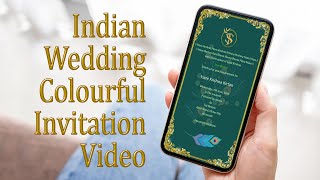 W1005  Standard  Indian Wedding Colourful Invitation Video  Nimantran Video Invites [upl. by Nedra]