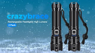 Rechargeable Flashlight High Lumens  Lights up When You Need it 2Pack 2999 [upl. by Ecyaj]