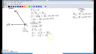 216 Calc Truss Forces  PPT Example  PART 3 [upl. by Rann]