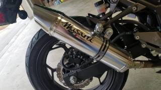 2014 kawasaki Ninja 300  Musarri Exhaust vs Stock Exhaust [upl. by Drahcir]