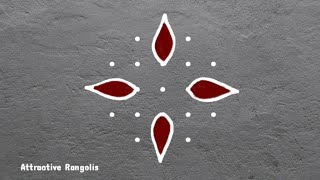 5 dots rangoli kolam muggulu design 5to3 dots chukkala muggulu aadi madham daily kolam [upl. by Nirret]