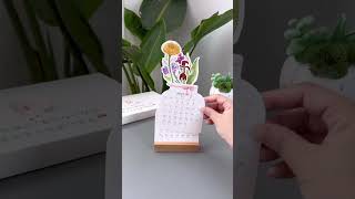 I prepared this floral desk calendar for myself in the new year One flower per month forms a po [upl. by Ettelrats]