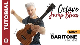 BARITONE Ukulele Octave Jump Blues  Ukulele Tutorial [upl. by Afton]