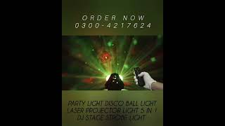 Party Light Disco Ball Light Laser Projector Light 5 in 1 DJ Stage Strobe Light Christmas Wedding H [upl. by Nynahs]