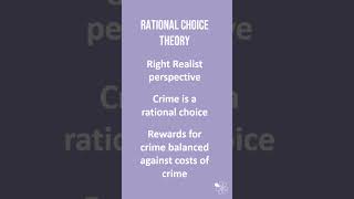 Rational Choice Theory  60 Second Sociology GCSE Crime and Deviance [upl. by Lemhaj]