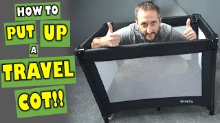 How to put UP a TRAVEL COT amp DOWN again Travel cot assembly made easy Erect a portable crib fast [upl. by Fanechka]