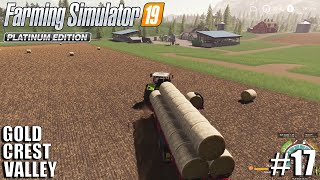 Making Round Bales amp Transport  Gold Crest Valley  Timelapse 17  fs19  Farming Simulator 19 [upl. by Frohne]