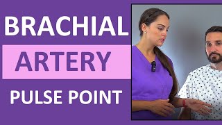 Brachial Artery Pulse Point Location Nursing Skill [upl. by Eniamahs735]