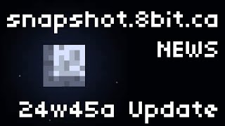 Snapshot 24w45a  snapshot8bitca NEWS [upl. by Llevrac665]