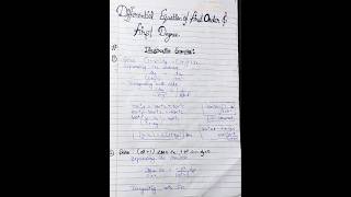 BaBsc 2nd year Differential equation of first order and first degree example [upl. by Celene]