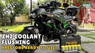 Kawasaki ZH2 Coolant Flushing with PRESTONE [upl. by Kcir]