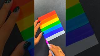 Easy Rainbow 🌈 unicorn Art idea using brush pen shorts satisfyingvideo painting [upl. by Hoisch]