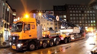 SCHWERTRANSPORT MIT DELMAG RH16 BOHRGERÄT  ACTROS 4160 RIEDEL [upl. by Htnicayh]