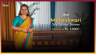 Maheshwari Silk Cotton Sarees by Shrus  Shop Online  wwwshruscom  15 Nov24 [upl. by Amice860]