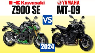 Kawasaki Z900 SE vs Yamaha MT 09  Side by Side Comparison  Specs amp Price  2024 [upl. by Adekam]