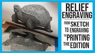 Relief Engraving and Printmaking The Tortoise Block [upl. by Thormora]