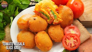 Crispy Tomato Slice Bajji  ది బెస్ట్ తీరులో మసాలా టమాటో స్లైస్ బజ్జి  Easy Snack Recipes [upl. by Ardnuaek]