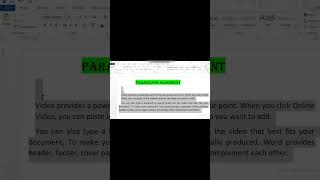 Ms Word Paragraph Alignment msword mswordtutorial microsoftwordtutorial msoffice [upl. by Egiedan]