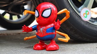 Spiderman Robot Disney Robot Dance  Crushing Crunchy and Soft Things by Car  Infinity Test [upl. by Leary]