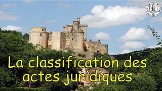 Classification des actes juridiques [upl. by Hgieleak340]