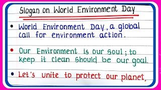 world environment day slogans in English  Slogans on world environment day [upl. by Portie]