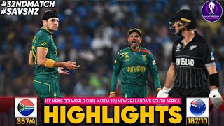 ICC World Cup 2023  South Africa vs New Zealand  Full Highlights 2023  SA VS NZ 2023 [upl. by Nodnalb]