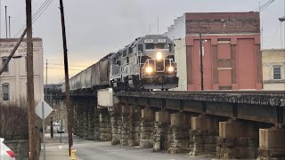 Worlds Longest Railroad Trestle Street Running Parkersburg West Virginia Trains BIP Railroad [upl. by Atnauqahs]