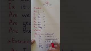 Verb To be  question usa grammar english learning teacher students exercise homework [upl. by Eberto]