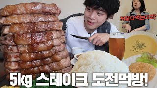 일본에서도 3명밖에 성공 못한 도전먹방 총 5kg 스테이크 정식 도전먹방🔥 [upl. by Giamo]