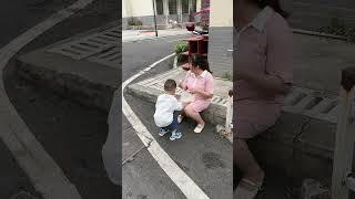 Cute Baby Is Attracted By The Steamed Buns While Dad Plays With Phonefunnybabyfatherhoodlovecute [upl. by Tabatha]