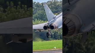 Luftwaffe Eurofighter Typhoon landing on Nörvenich Airbase eurofightertyphoon aviation [upl. by Avihs]