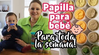 Papillas de Bebé 👶🏻 para TODA LA SEMANA 6 8 Y 12 meses BabyMealprep [upl. by Sergio]