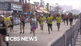 Runner dies after collapsing at Brooklyn Half Marathon [upl. by Cynera]