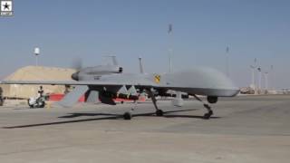 Military  MQ1C Grey Eagle Unmanned Aircraft System Take Off For Surveillance Operations [upl. by Nednerb]