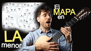 El MAPA de ACORDES para tocar CUALQUIER CANCIÓN en la GUITARRA en La menor [upl. by Adnirim]