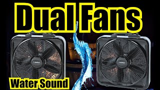 Dual Fans  Water Fountain Sound  10 Hours of Relaxing White Noise via Dueling Fans with Dim Screen [upl. by Ahsiekel]