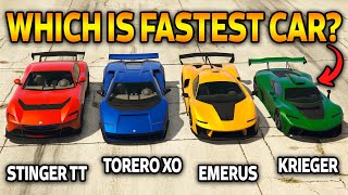 GTA 5 Online ITALI GTO STINGER TT VS TORERO XO VS KRIEGER VS EMERUS WHICH IS FASTEST [upl. by Genevra147]