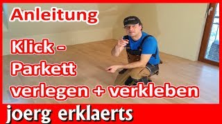 Parkett verlegen Fertigparkett verkleben auf Fußbodenheizung einfach und genial Tutorial Nr 234 [upl. by Hale]