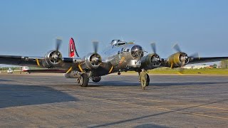 Boeing B17 Flying Fortress flight with cockpit view and ATC [upl. by Noedig173]