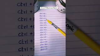 Ato Z shortcut Keys 💯 shortcutkeys generalknowledge [upl. by Einor]