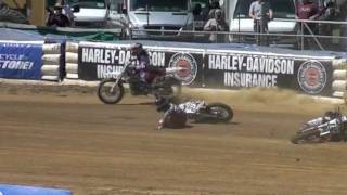 Brad Baker and Jimmy Wood crash at the Peoria TT [upl. by Dweck44]